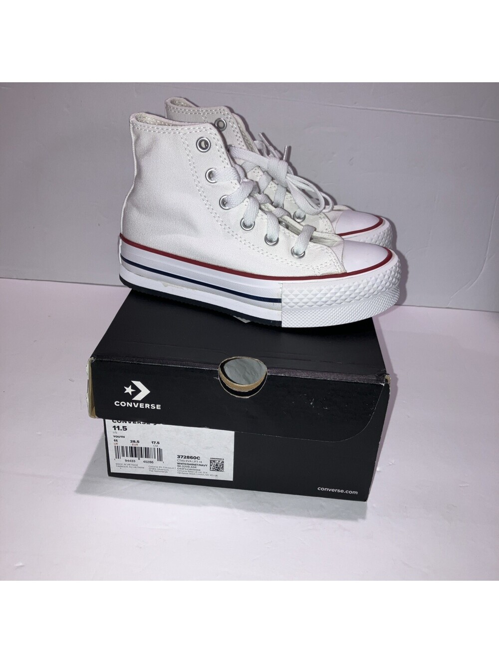 Converse CTAS EVA Lift Shoes Junior Size 11.5 High Top Platform Sneakers NEW